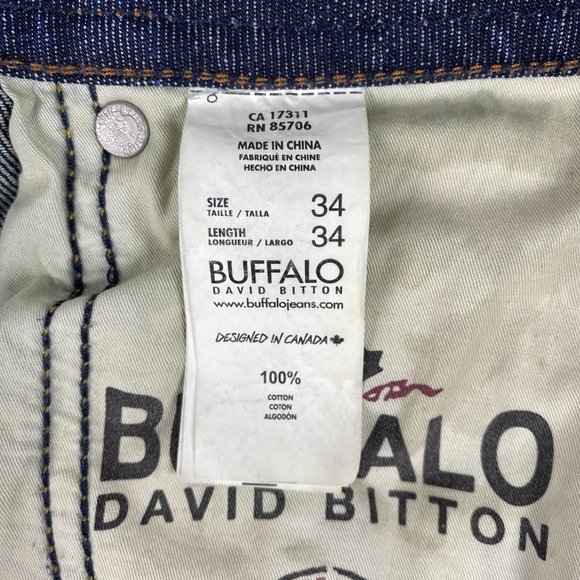 Buffalo David Bitton Jeans Men 35x30* Travis Relaxed‎ Fit Straight Blue - Picture 15 of 16